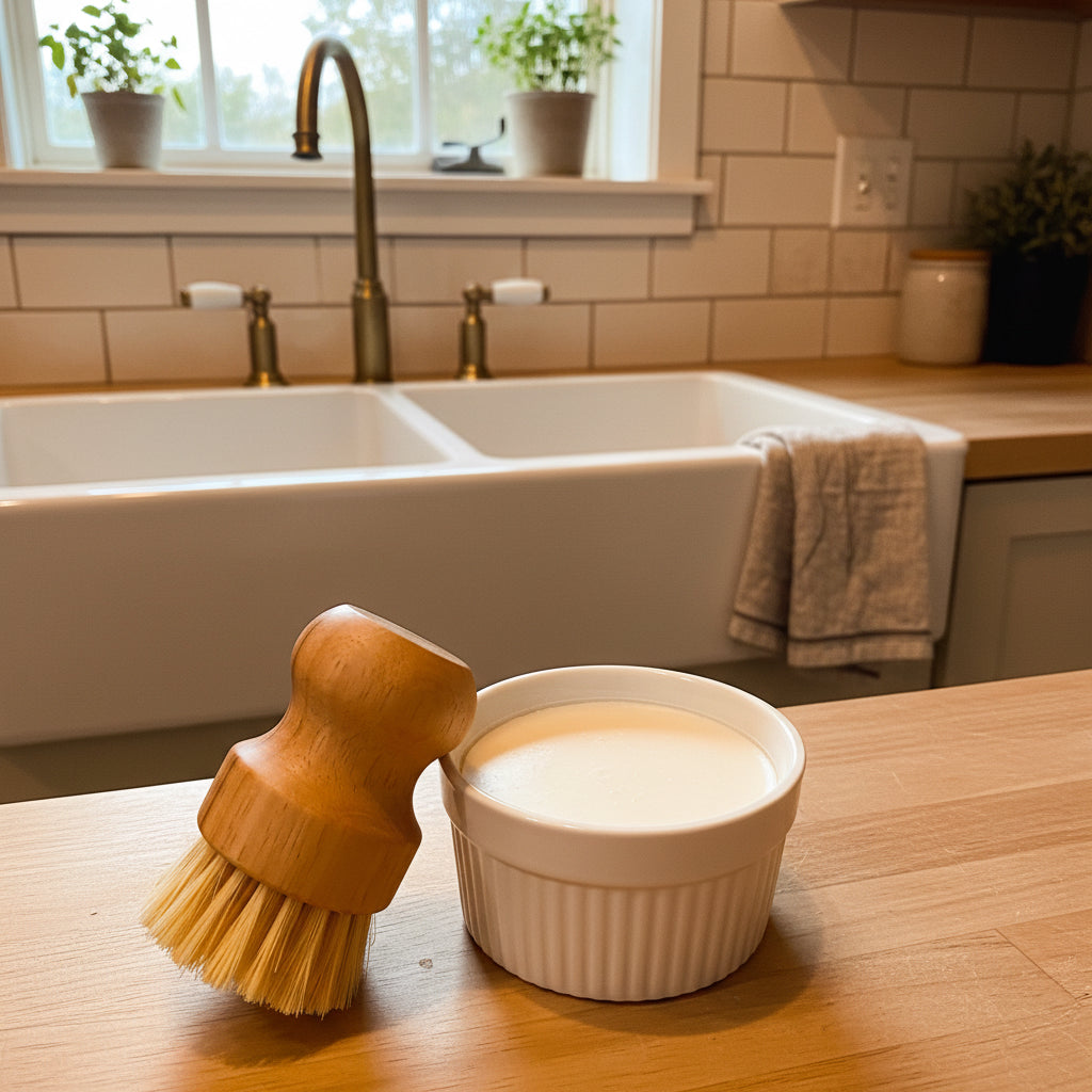 Lemon Lime - Solid Dish Soap in White Ramekin