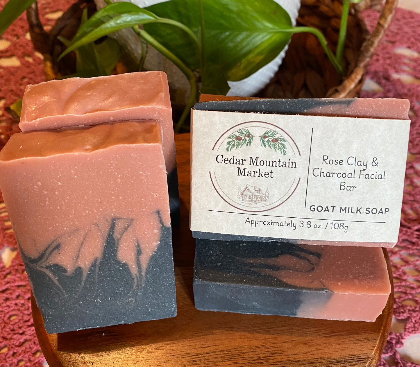 Rose Clay & Charcoal - Goat Milk & Tallow Facial Soap