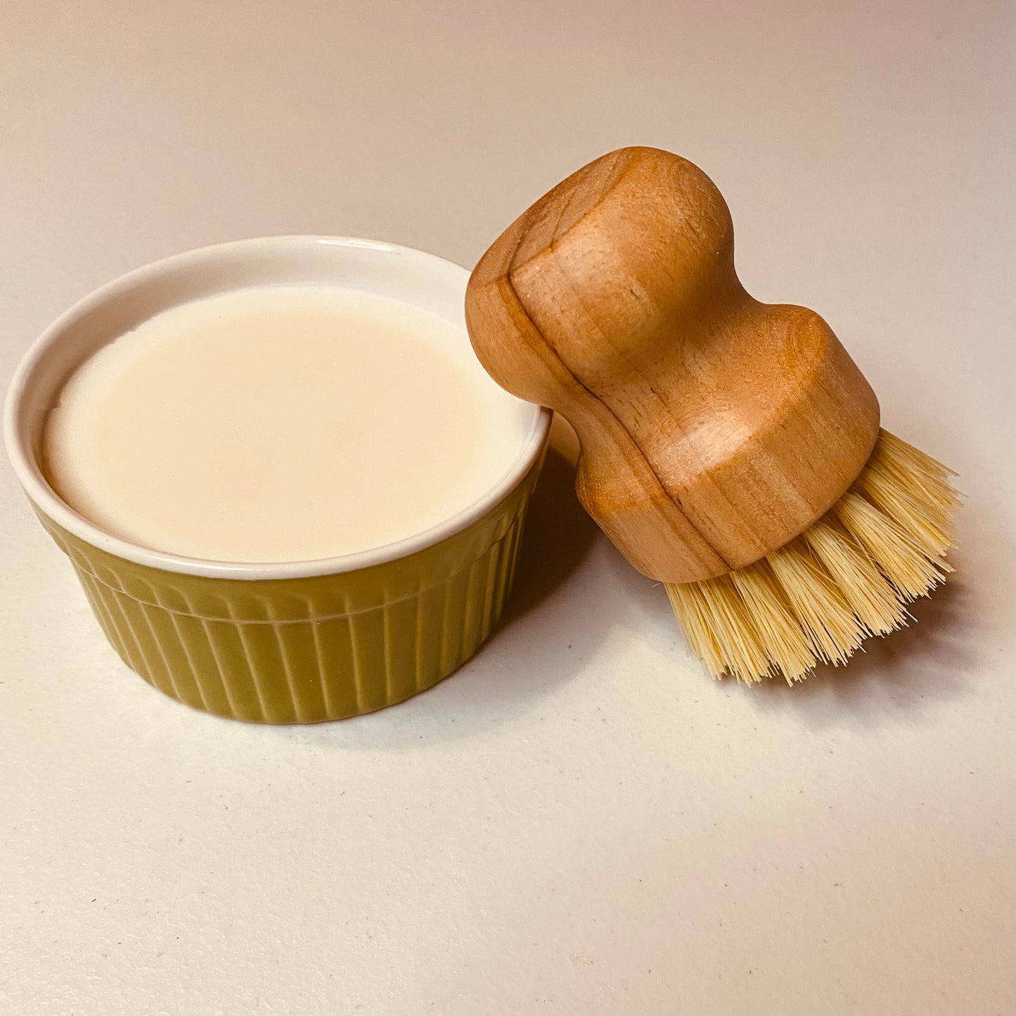 Lemon Lime - Solid Dish Soap in Green Ramekin