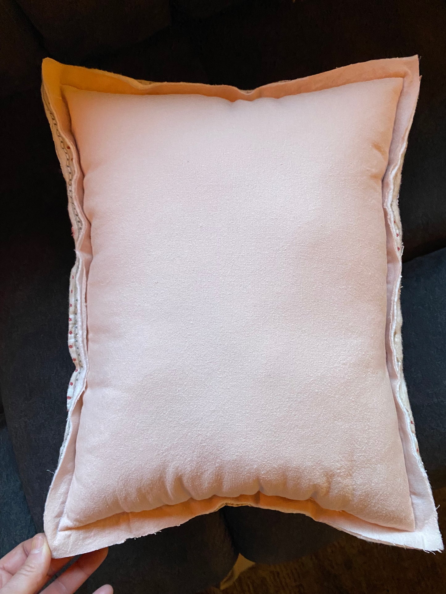 Vintage Quilt Pillow - Blush Pink Back