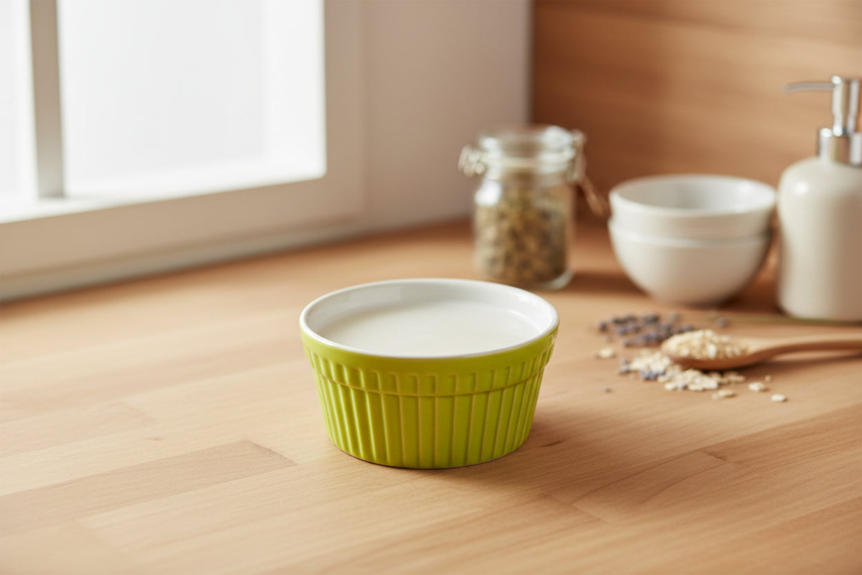 Unscented - Solid Dish Soap in Green Ramekin