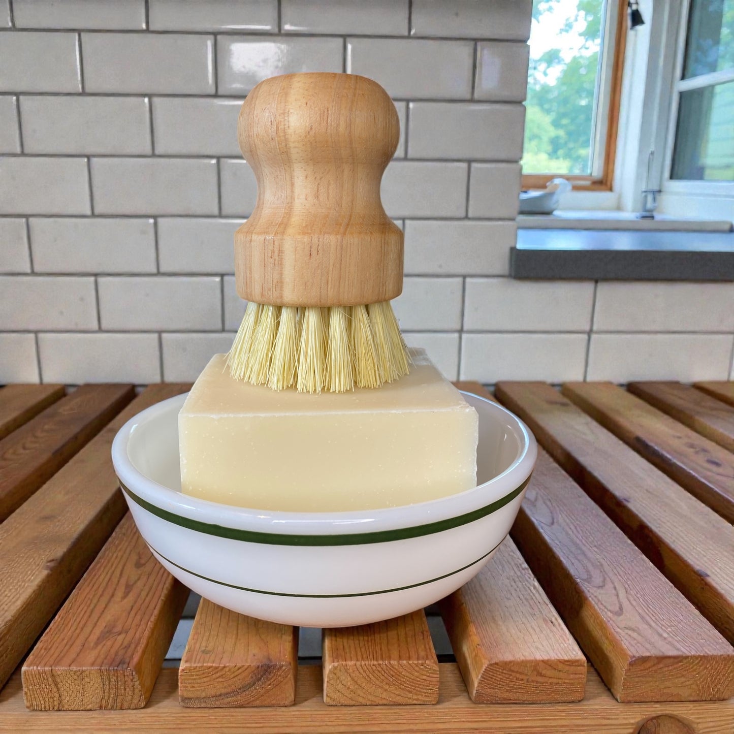 Lime - Dish Soap Set - Corning Milk Glass