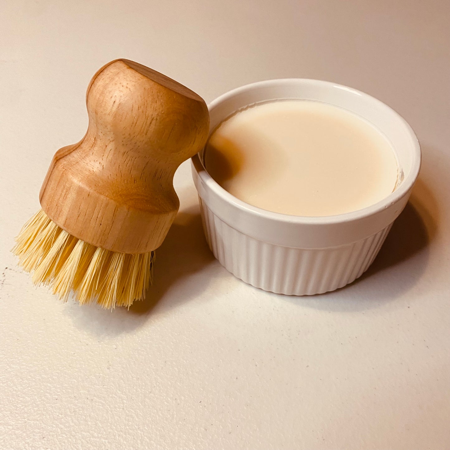 Lemon Lime - Solid Dish Soap in White Ramekin