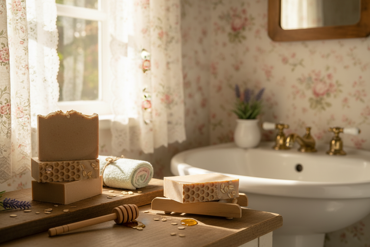 Cottage Bathroom with Honey Oat Soap