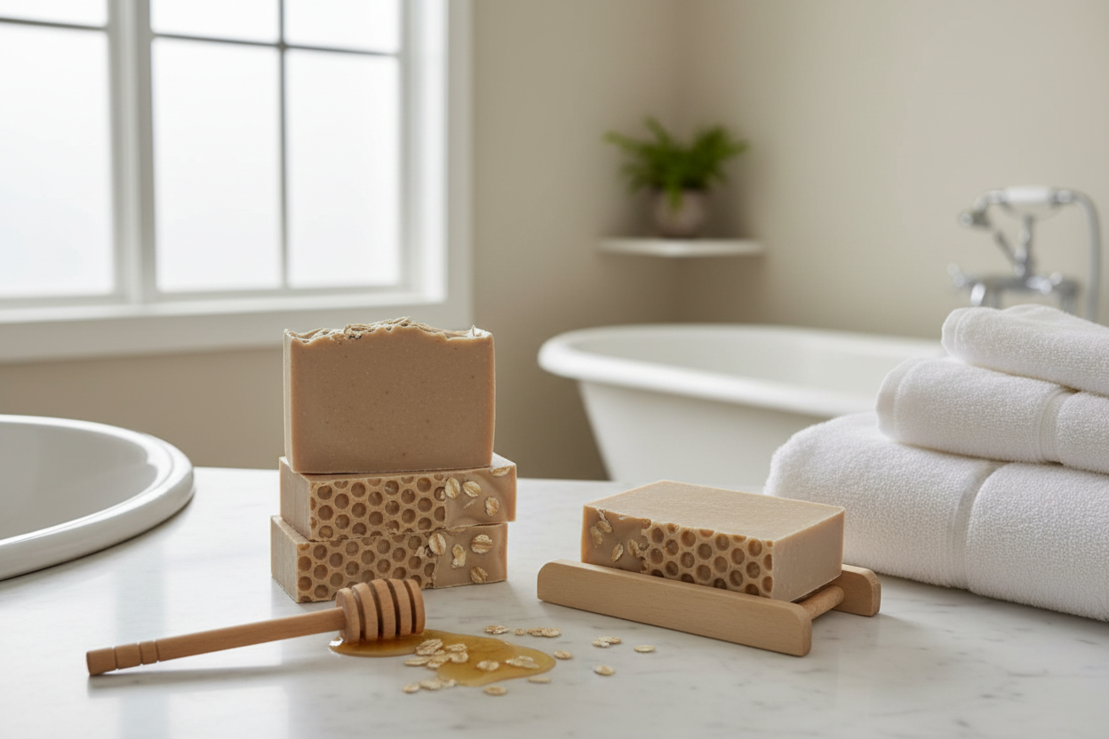 Honey Oat Soap Bathroom Photo